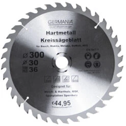 GERMANIA HM Kreissägeblatt Ø 300mm, 36 Zähne Für Holz