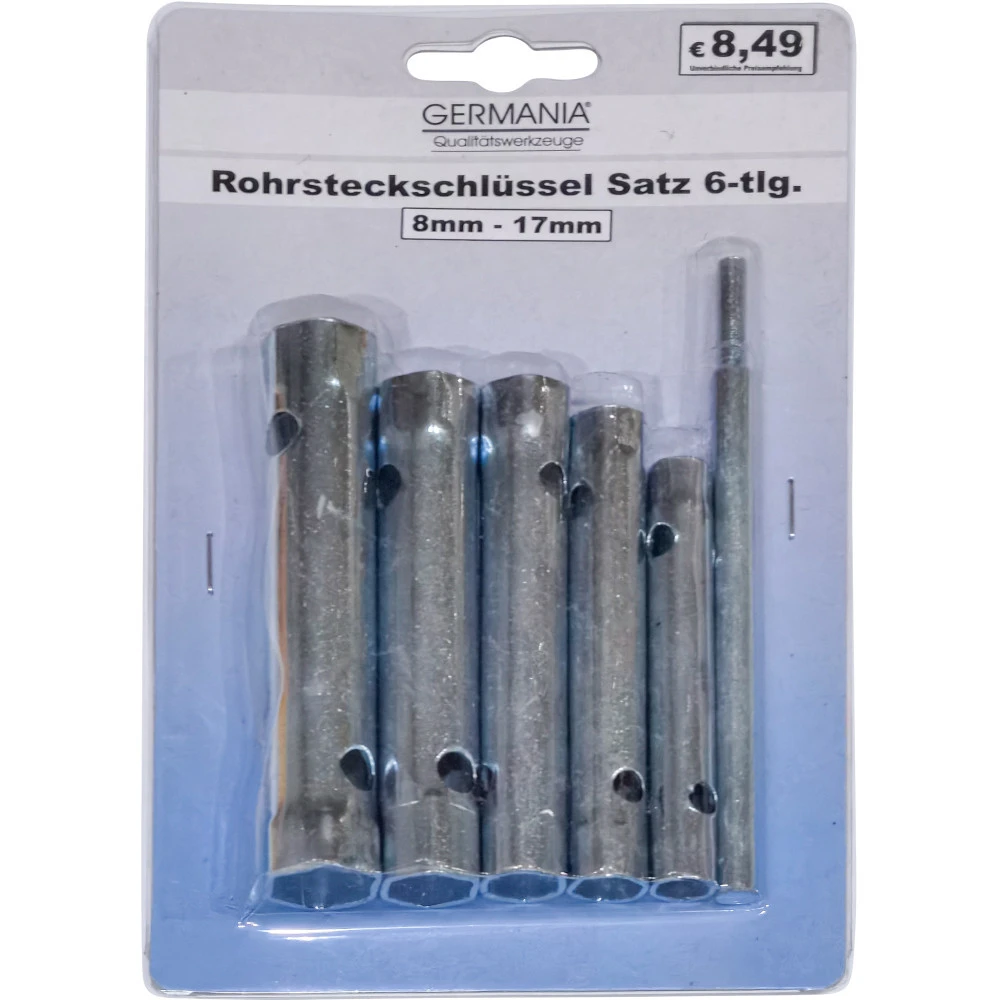 GERMANIA Rohrsteckschlüssel-Satz 6-teilig, 8 - 17 mm, Stahl verzinkt GERMANIA Rohrsteckschlüssel-Satz 6-teilig, 8 - 17 Mm, Stahl Verzinkt -Germania