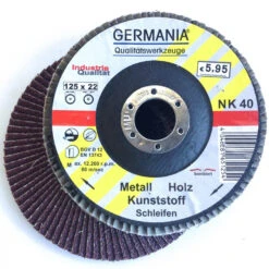Fächerscheibe 125x22,23 NK40 Bombiert Fächer Schleifscheibe Lamellenscheibe
