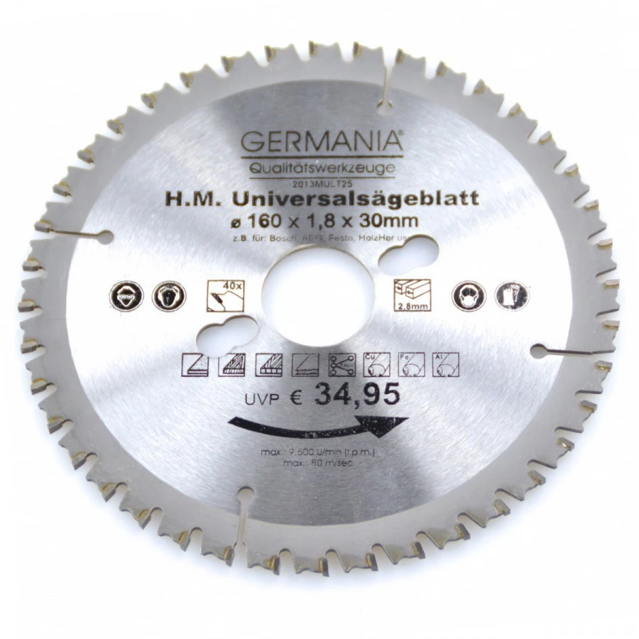 HM Multi-Sägeblatt 160x30mm 40Zähne universal HM Multi-Sägeblatt 160x30mm 40Zähne Universal -Germania